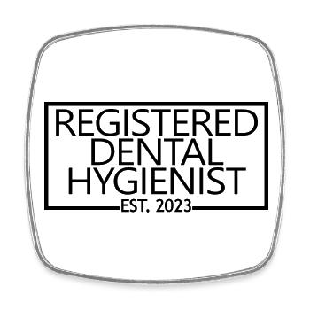 Registrierter Dentalhygieniker Est. 2023 Abschluss - Viereckiger Kühlschrankmagnet - Weiß - Vorne