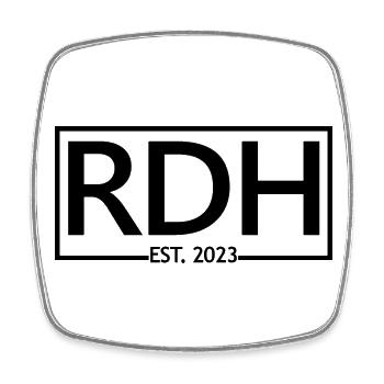 RDH Est. 2023 Registrierter Dentalhygieniker Geschenk - Viereckiger Kühlschrankmagnet - Weiß - Vorne