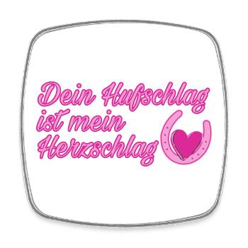 Dein Hufschlag ist mein Herzschlag - Viereckiger Kühlschrankmagnet - Weiß - Vorne