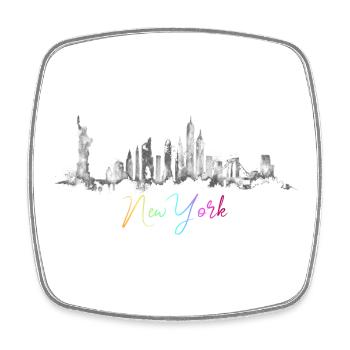 Urban Skyline Wasserfarben Design New York  NYC - Viereckiger Kühlschrankmagnet - Weiß - Vorne