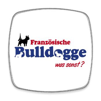 Französische Bulldogge Logo - Viereckiger Kühlschrankmagnet - Weiß - Vorne
