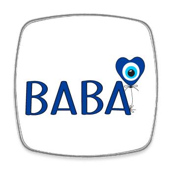Baba mit Nazar Luftballon - Viereckiger Kühlschrankmagnet - Weiß - Vorne