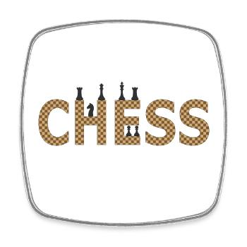 Chess in contrasting silhouette - Square fridge magnet - white - Front