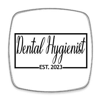Hygiéniste dentaire Est. Cadeau de dentiste diplômé 2023 - Magnet carré - blanc - Devant