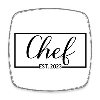 Chef Est. 2023 Graduated Chef Culinary Art Student - Square fridge magnet - white - Front