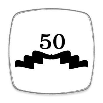 50. Geburtstag fünfzig Jahre selbst gestalten - Viereckiger Kühlschrankmagnet - Weiß - Vorne