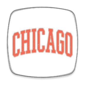 Chicago Arched Block Lettering - Square fridge magnet - white - Front