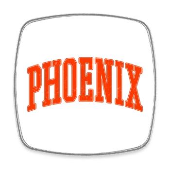 Phoenix Bogen-Schrift Shirt – USA Stadt - Viereckiger Kühlschrankmagnet - Weiß - Vorne
