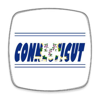 Connecticut Pride Blaue Flagge - Viereckiger Kühlschrankmagnet - Weiß - Vorne