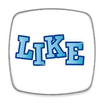 LIKE LETTERING with gloss - Square fridge magnet - white - Front