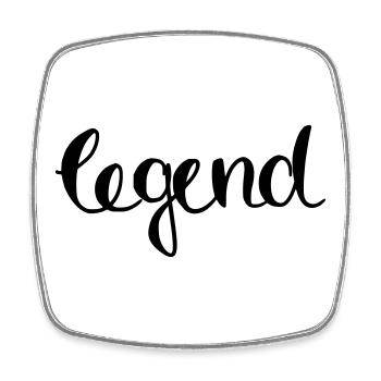 legend - Viereckiger Kühlschrankmagnet - Weiß - Vorne