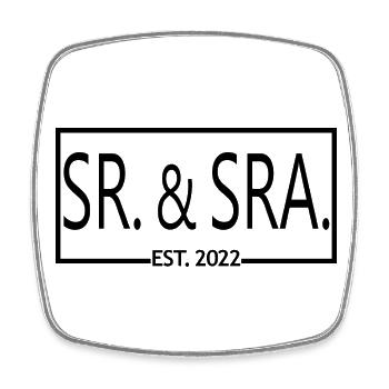 Sr. & Sra. Est. 2022 - Hochzeitsgeschenk für Männer & Frauen - Viereckiger Kühlschrankmagnet - Weiß - Vorne