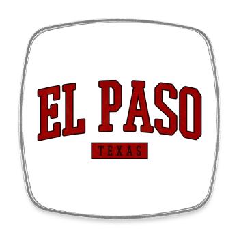 El Paso Vintage Varsity Font - Square fridge magnet - white - Front