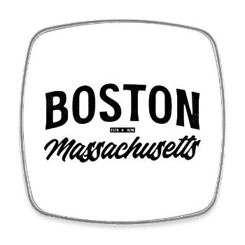 Boston Massachusetts Design mit Gründungsjahr - Viereckiger Kühlschrankmagnet - Weiß - Vorne