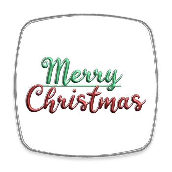 Merry Christmas - Magnet carré - blanc - Devant