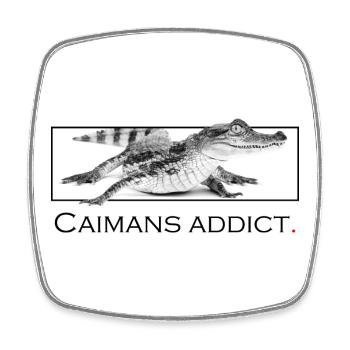 Caimans addict - Magnet carré - blanc - Devant
