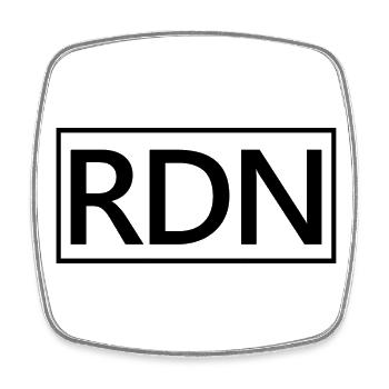 RDN Proud Registered Dietitian Nutritionist - Square fridge magnet - white - Front