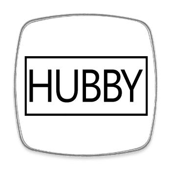 Hubby Matching Couple Engagement Wedding Honeymoon - Square fridge magnet - white - Front