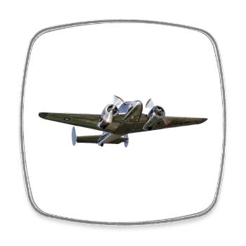 Beechcraft 18 - Magnet carré - blanc - Devant