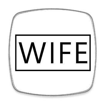 Mariage Matching Couple Fiançailles Lune de miel - Magnet carré - blanc - Devant
