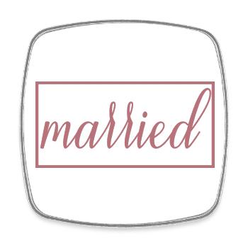 Verheiratetes passendes Paar Männer & Frauen Hochzeitstag - Viereckiger Kühlschrankmagnet - Weiß - Vorne