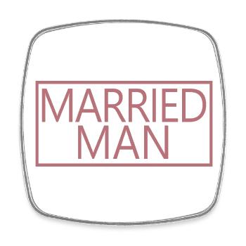 Married Man Matching Couple Wedding Honeymoon - Square fridge magnet - white - Front