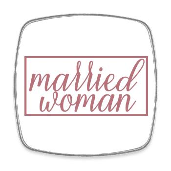 Married Woman For Bridal Shower Wedding Honeymoon - Square fridge magnet - white - Front