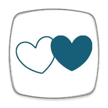 blue heart heart gift Valentine's Day couples - Square fridge magnet - white - Front