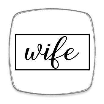 Ehefrau Matching Paar Verlobung Hochzeit Flitterwochen - Viereckiger Kühlschrankmagnet - Weiß - Vorne