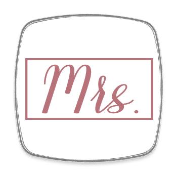 Mrs. Matching Couple Engagement Wedding Honeymoon - Square fridge magnet - white - Front