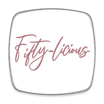 Fifty-Licious Funny 50th Birthday Party Männer Frauen - Viereckiger Kühlschrankmagnet - Weiß - Vorne