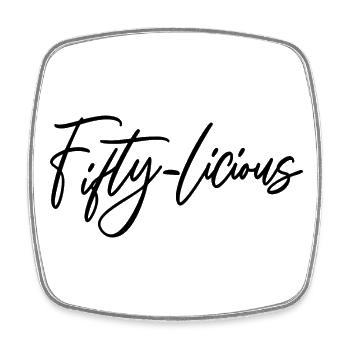 Fifty-Licious Funny 50th Birthday Party Männer Frauen - Viereckiger Kühlschrankmagnet - Weiß - Vorne