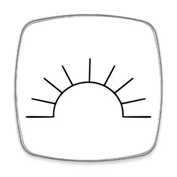 Soleil simple - Magnet carré - blanc - Devant