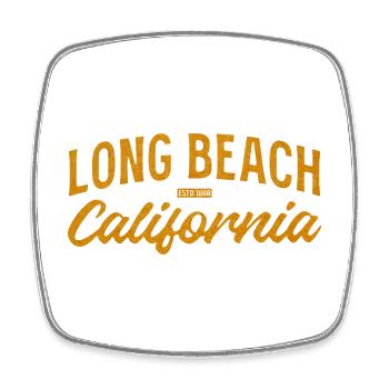 Long Beach California Retro Logo - Viereckiger Kühlschrankmagnet - Weiß - Vorne