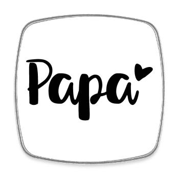 Papa heart for fathers or all those who become one - Square fridge magnet - white - Front
