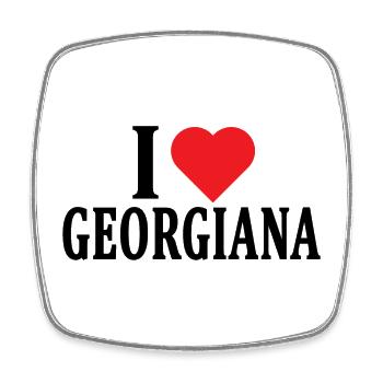 t-shirt J’adore Georgiana idée cadeau t-shirt - Magnet carré - blanc - Devant