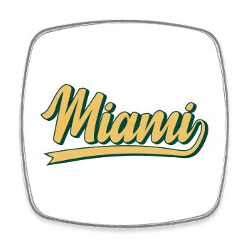Miami Retro Schrift Flair - Viereckiger Kühlschrankmagnet - Weiß - Vorne