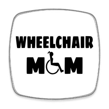 Rollstuhl Mama, Mama, Mama, zum Muttertag* - Viereckiger Kühlschrankmagnet - Weiß - Vorne