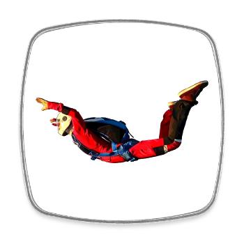 Skydiver - Square fridge magnet - white - Front