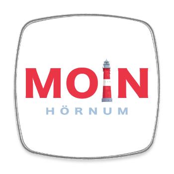 Moin Sylt, Leuchtturm Hörnum - Viereckiger Kühlschrankmagnet - Weiß - Vorne