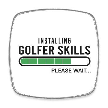 Golf Golfen Golfer Skills Golfspieler - Viereckiger Kühlschrankmagnet - Weiß - Vorne