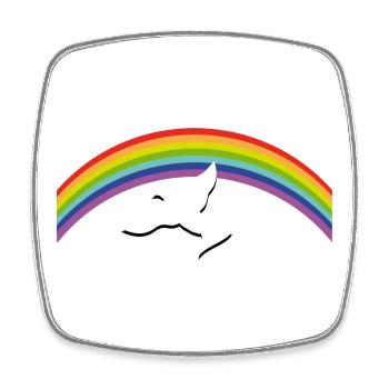 RAINBOW Regenbogen with peace dove - Viereckiger Kühlschrankmagnet - Weiß - Vorne