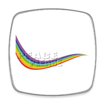 RAINBOW PEACE PLEASE transparent Typo - Square fridge magnet - white - Front