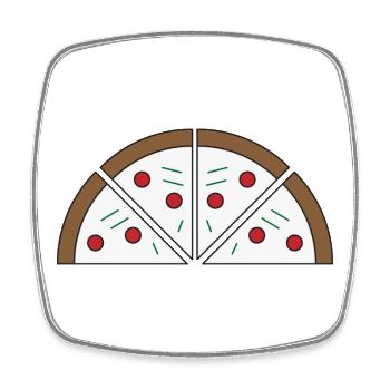 Photo d’une pizza - Magnet carré - blanc - Devant