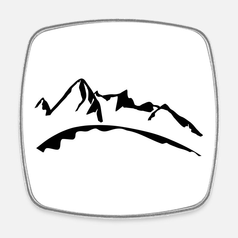 Alpes - Magnet carré - blanc