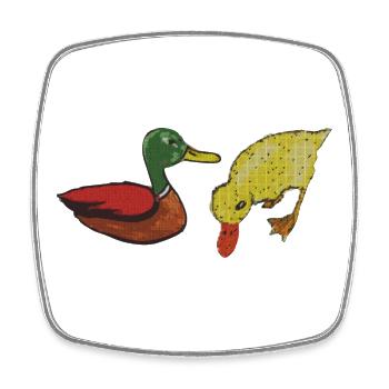 enten freundschaft - Viereckiger Kühlschrankmagnet - Weiß - Vorne