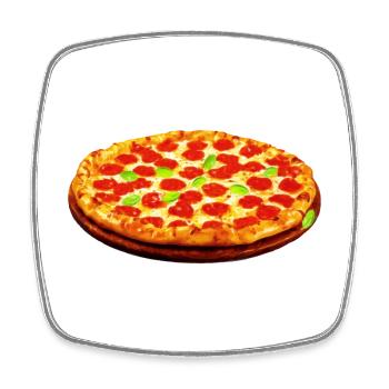 Pizza - Magnet carré - blanc - Devant