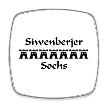 Siebenbürger Sachs Herren Design mit 7 Burgen - Viereckiger Kühlschrankmagnet - Weiß - Vorne