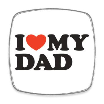 I love my Dad Heart Shirt - Square fridge magnet - white - Front