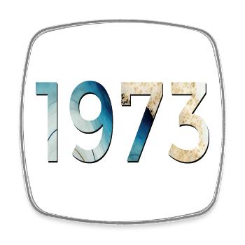 GEBURTSJAHR 1973 - Geburtstag - Viereckiger Kühlschrankmagnet - Weiß - Vorne
